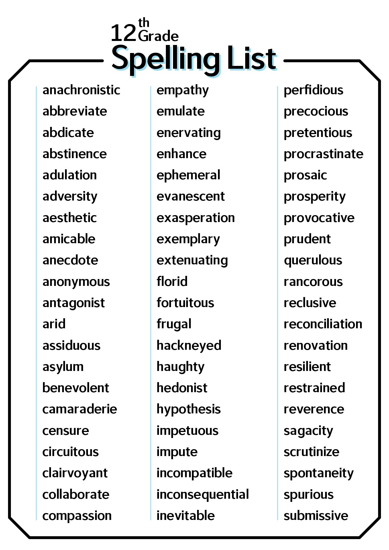 9th Grade Vocabulary Words And Worksheets