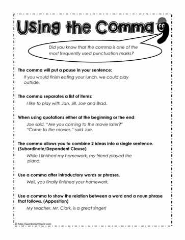 3 basic comma rules