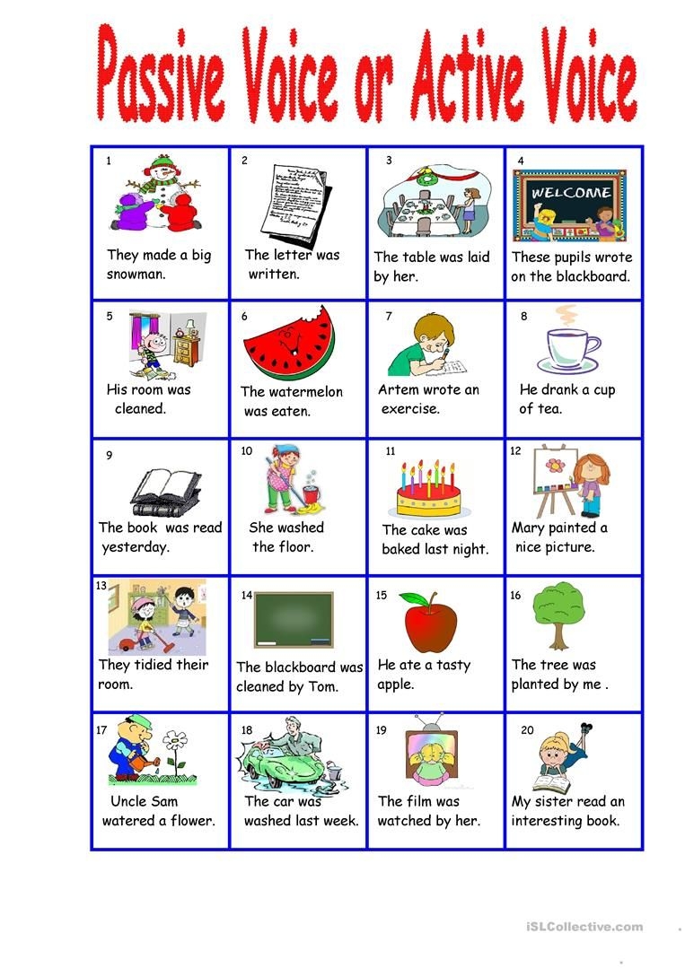 Active And Passive Verbs Worksheet Active And Passive Voice