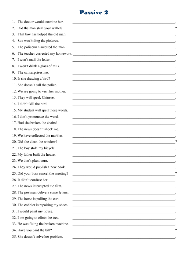 passive or active voice exercises