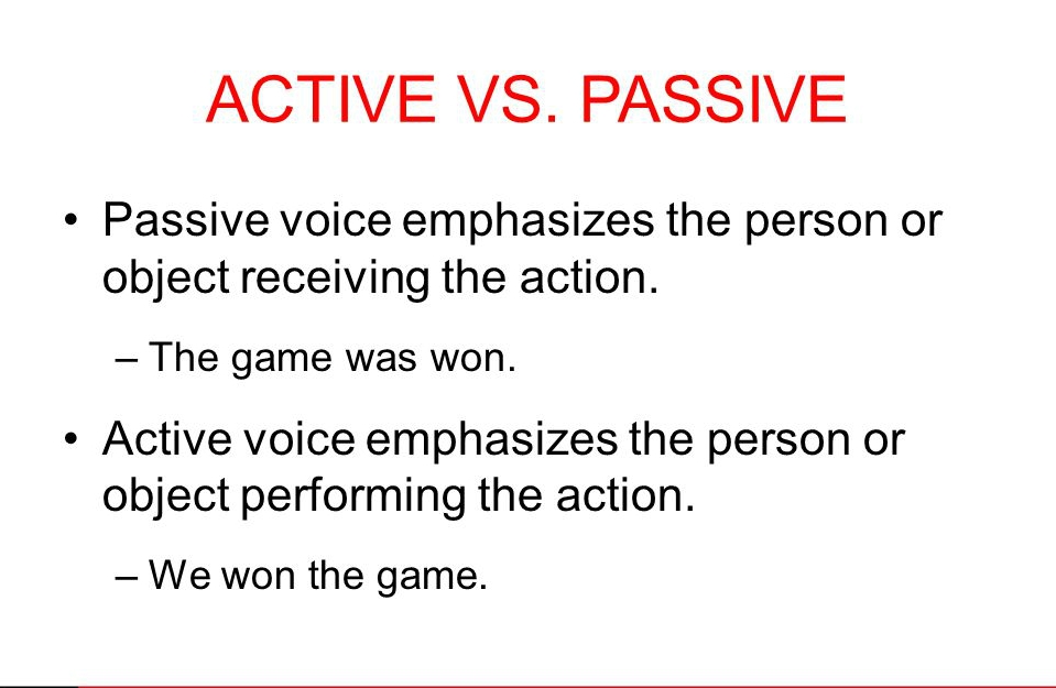 Active And Passive Voice Definition