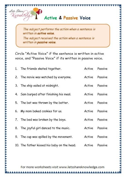 Active Passive Verbs Worksheet Com pt category grammar passi