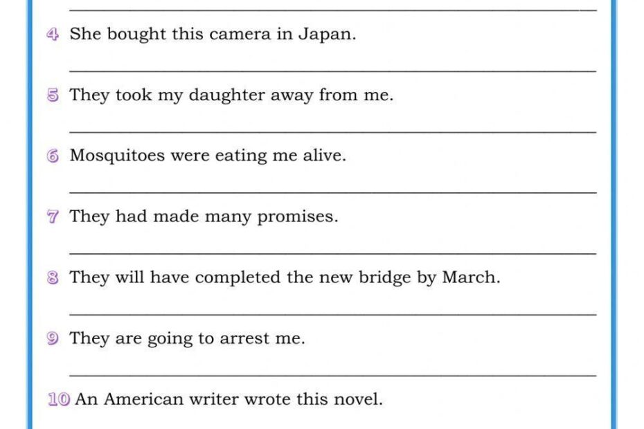 Active Passive Voice Exercise 2 Skoolon Worksheets Library