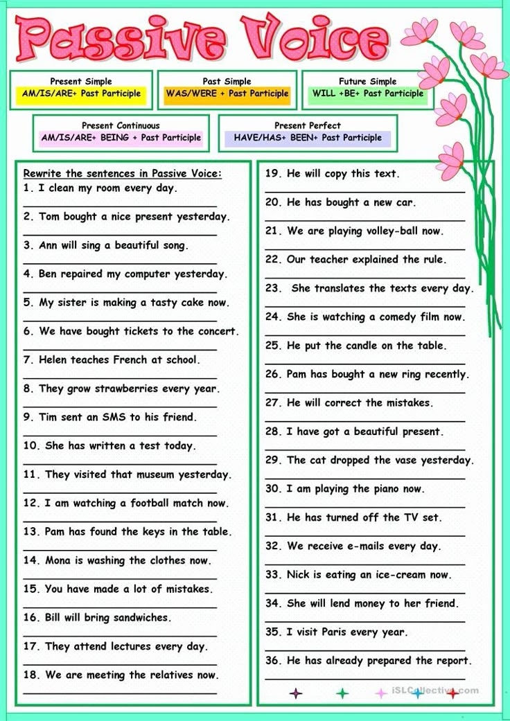 Active Passive Voice Worksheet Luxury Passive Voice Worksheet Free Esl 
