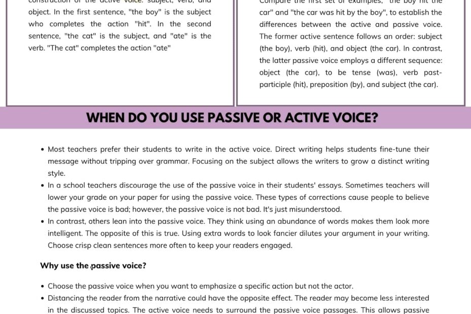 Active Vs Passive Voice The Difference Between Active And Passive