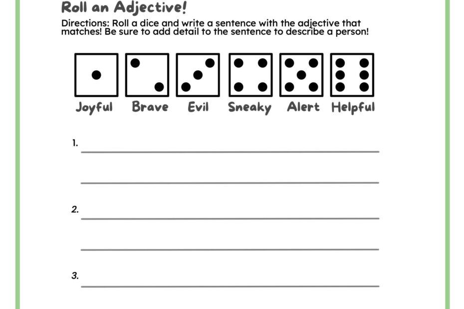 Adjective Worksheets ReadingVine