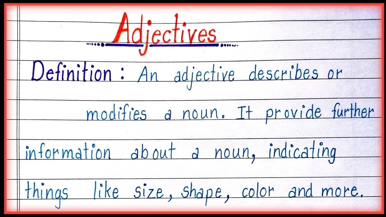Adjectives Definition Types Examples With Pictures 47 OFF