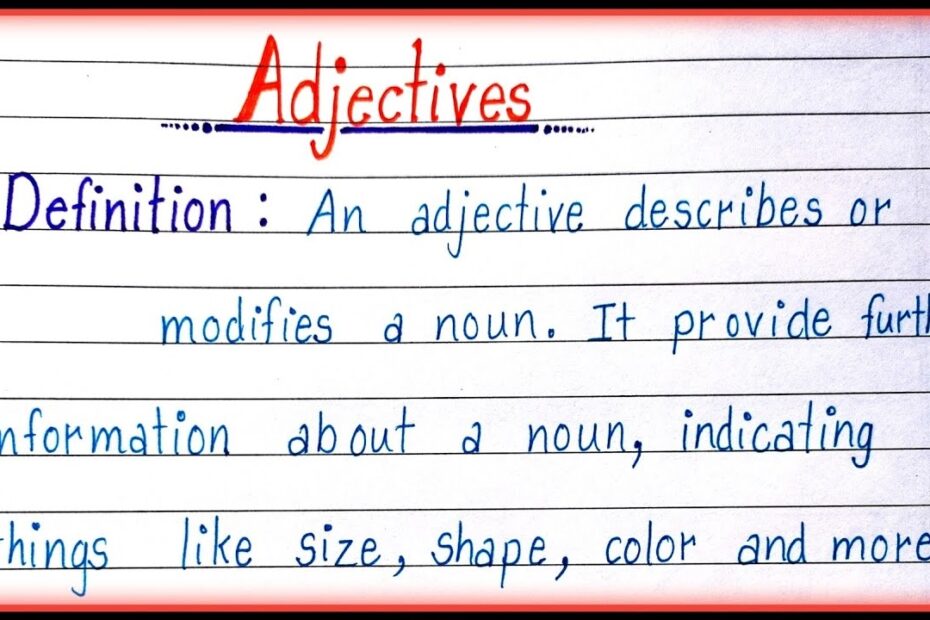 Adjectives Definition Types Examples With Pictures 47 OFF