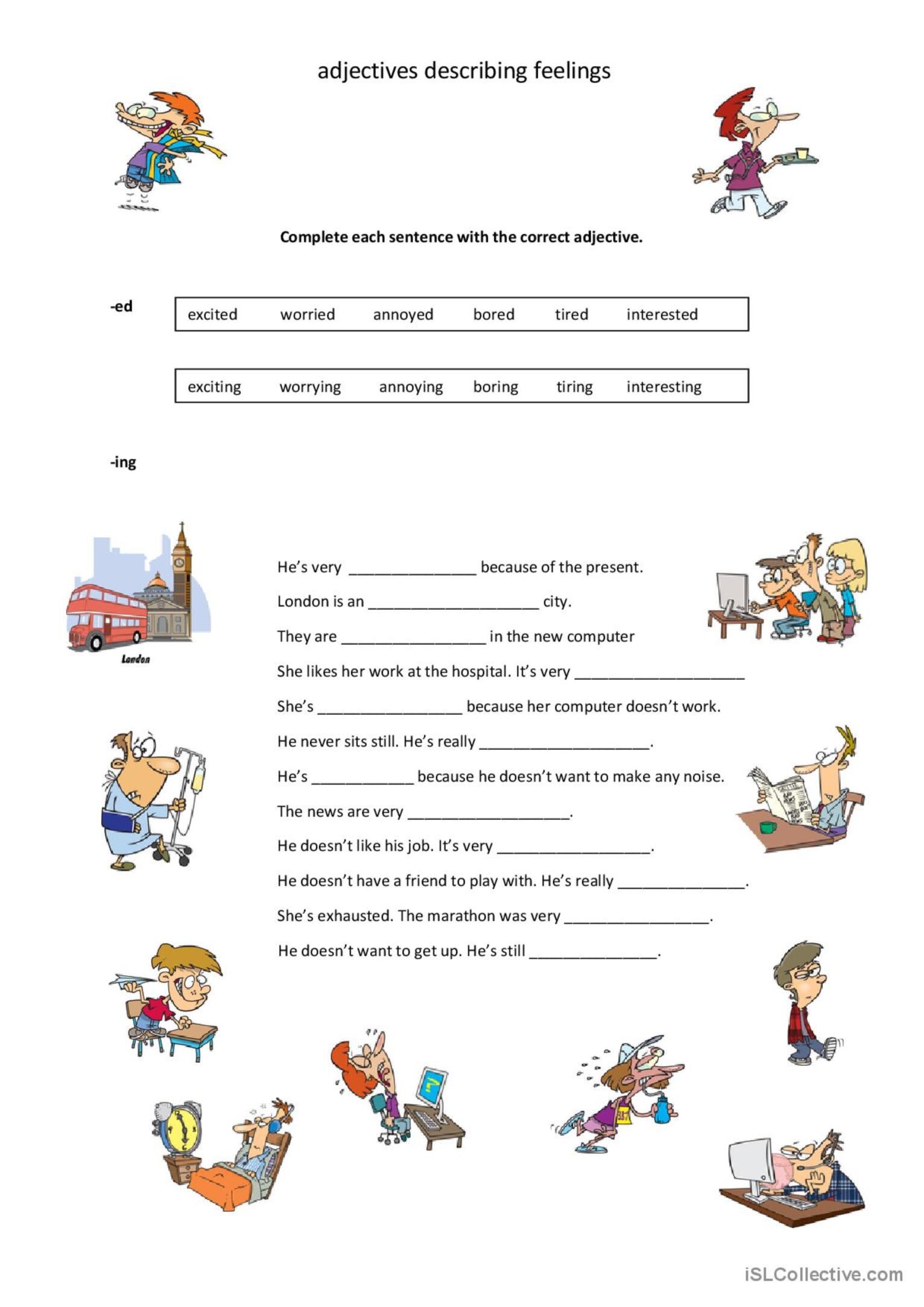 Adjectives Describing Feelings English ESL Worksheets Pdf Doc