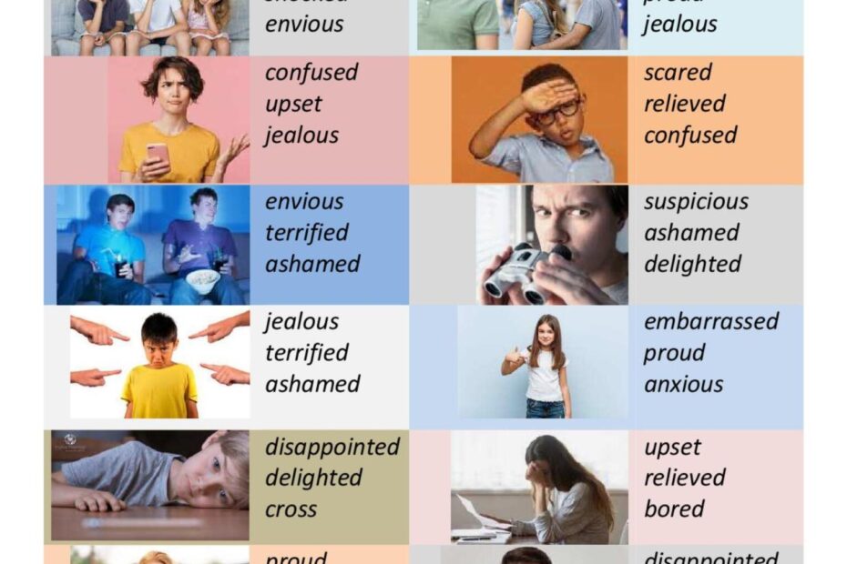 ADJECTIVES DESCRIBING FEELINGS English ESL Worksheets Pdf Doc