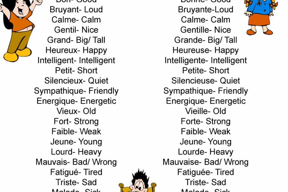Adjectives En Francais