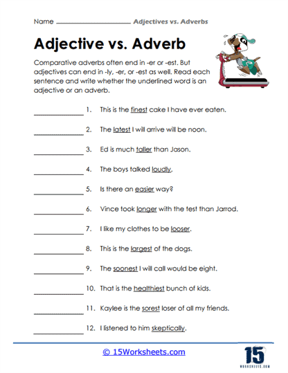 adverbs vs adjectives worksheet