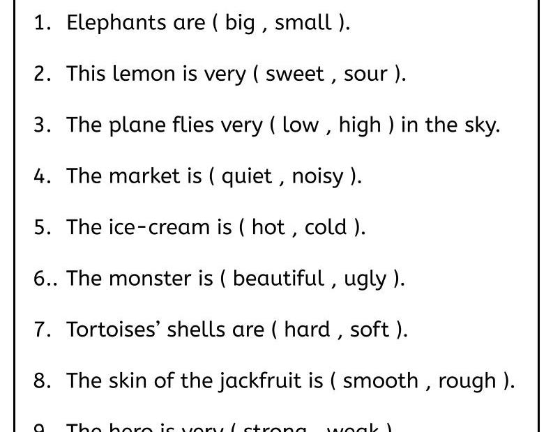 Adjectives Worksheet Adjective Worksheet English Grammar Worksheets