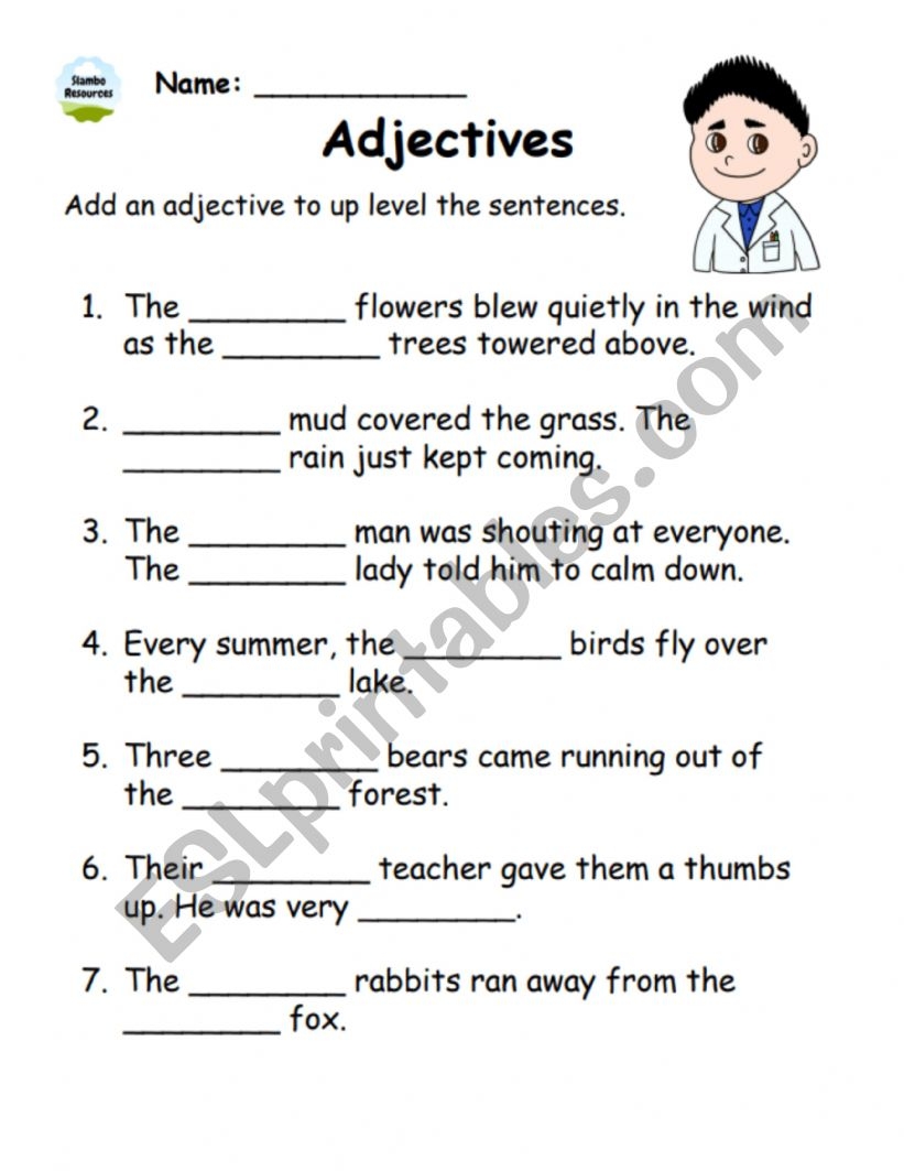 adjectives and adjectives