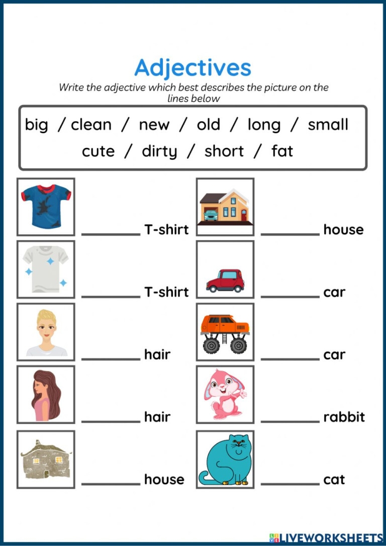Adjectives Worksheets For Preschoolers Adjectiveworksheets