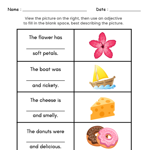 Adjectives Worksheets Kindergarten Adjectiveworksheets