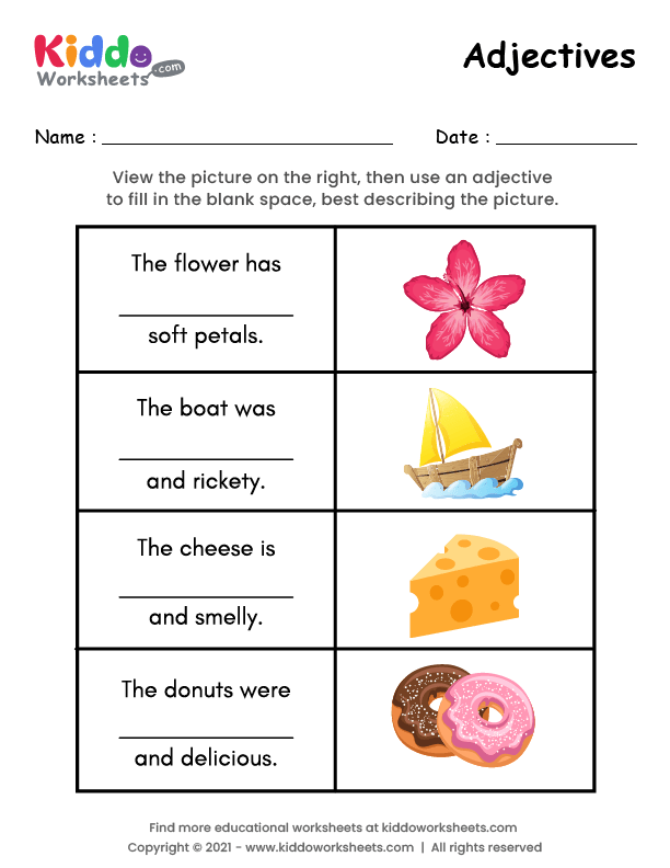 Adjectives Worksheets Kindergarten Adjectiveworksheets