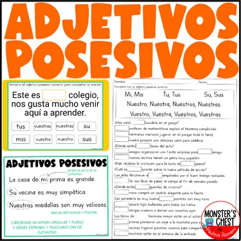 Adjetivos Posesivos Possessive Adjectives Spanish Grammar Gramatica En 