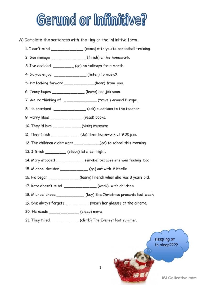 Advanced Gerunds And Infinitives Worksheet Live Worksheets 55 OFF