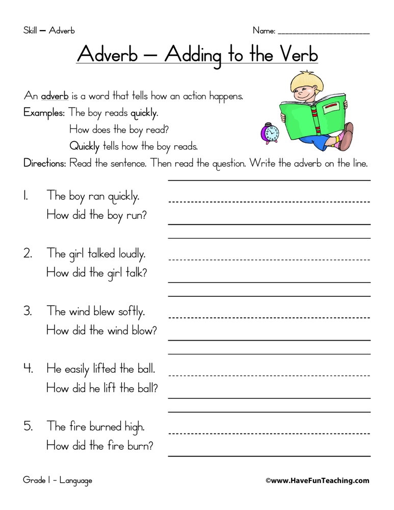 Adverb How Worksheet By Teach Simple