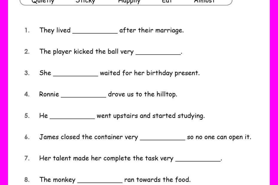 Adverb Worksheets Grade 1 Adverbs Worksheet Adverbs Time Worksheets