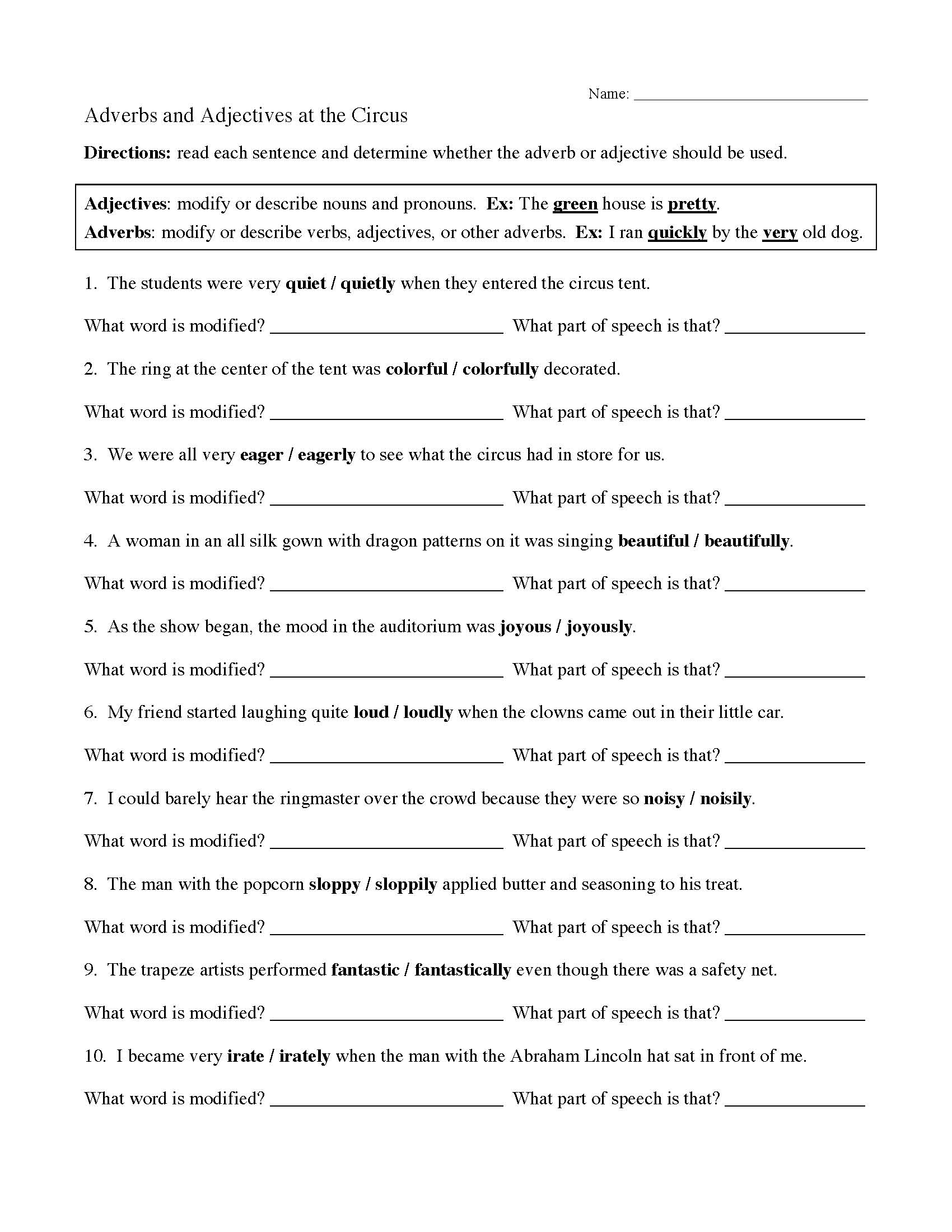 Adverbs And Adjectives Worksheet 2 Preview