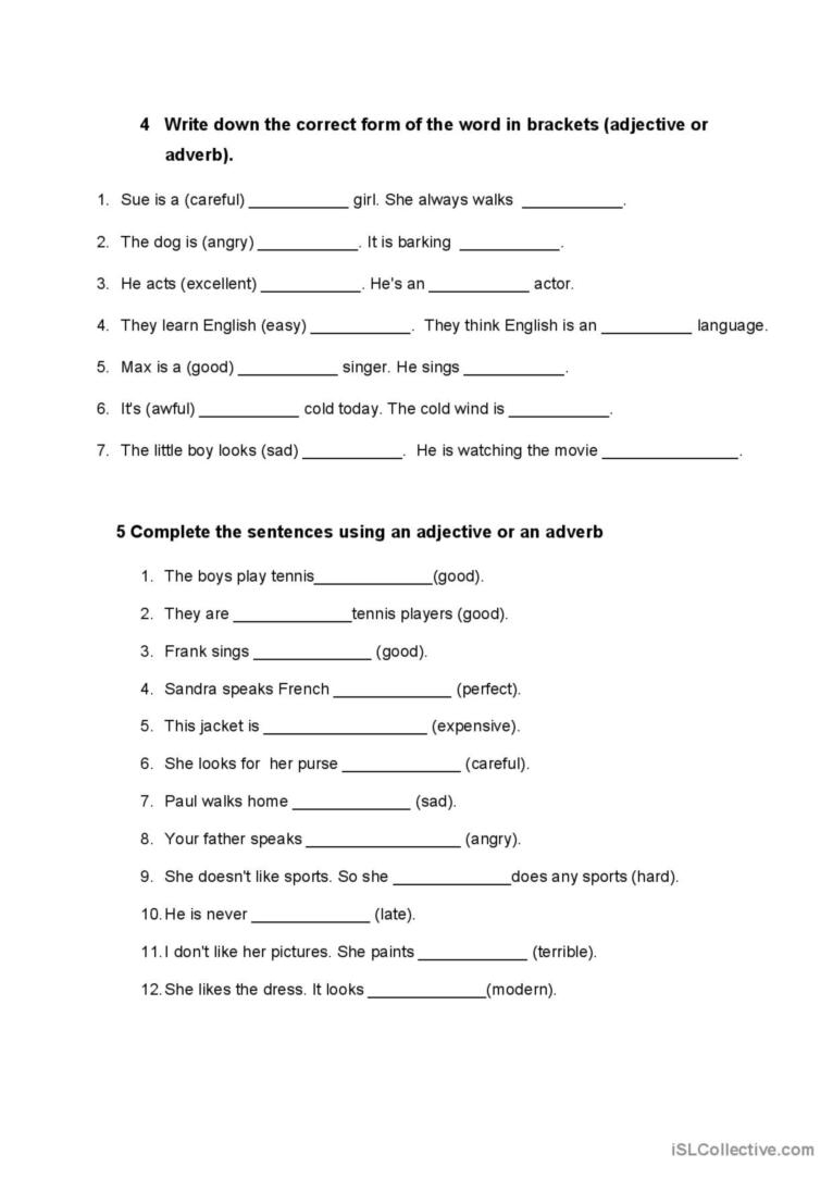 adverbs vs adjectives