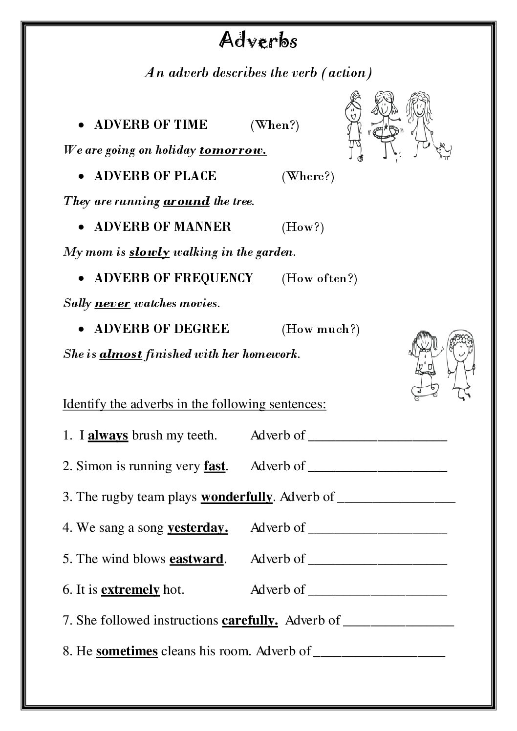 Adverbs Worksheet Teacha 
