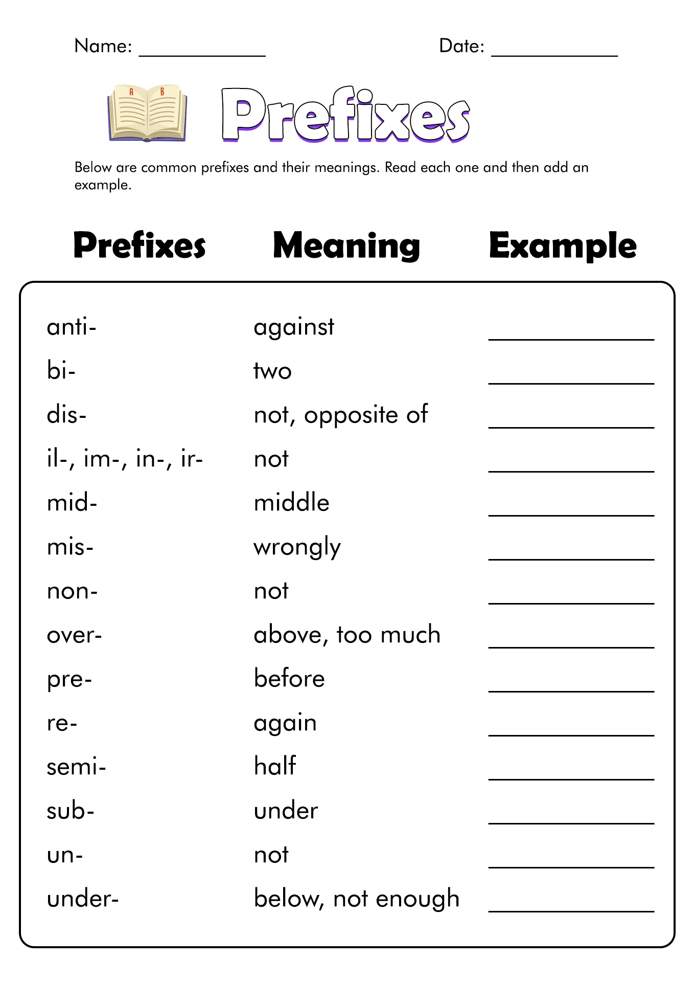 Affixes Worksheets For Prefixes And Suffixes Classful Worksheets 