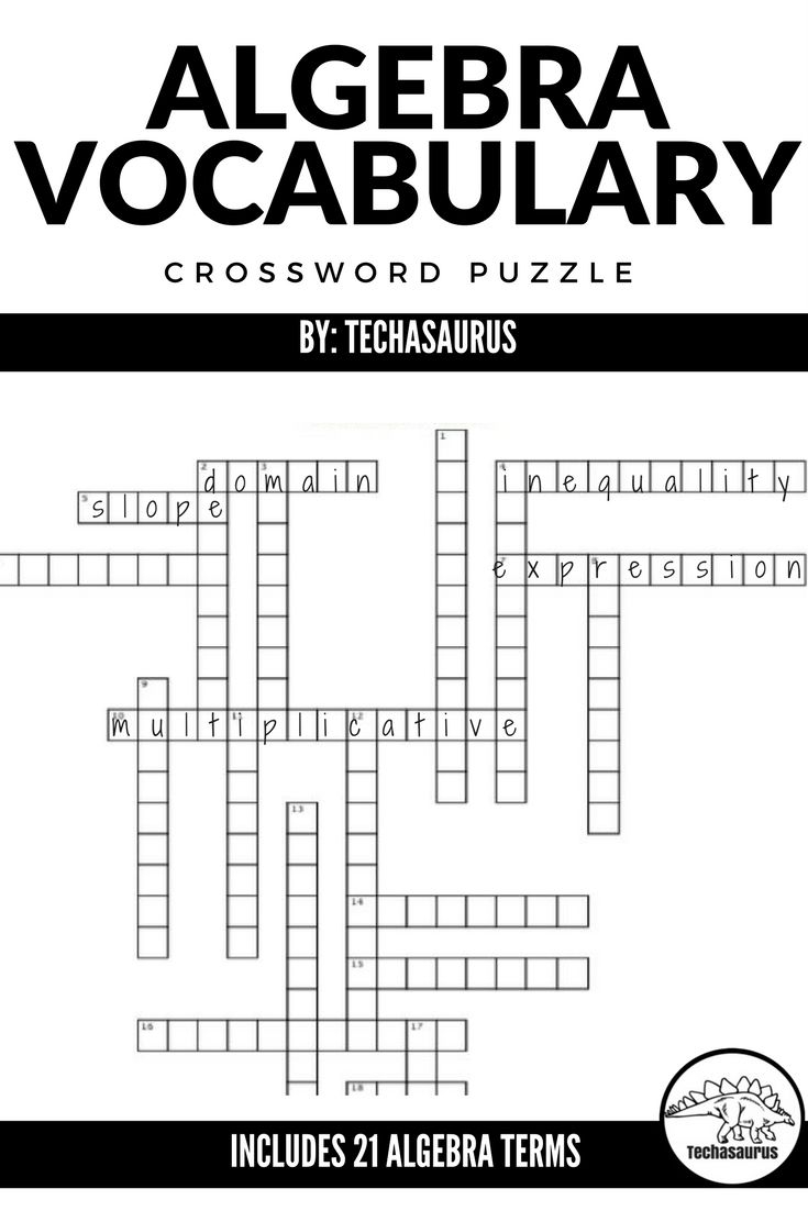 Algebra Vocabulary Crossword Puzzle Algebra Vocabulary Algebra 