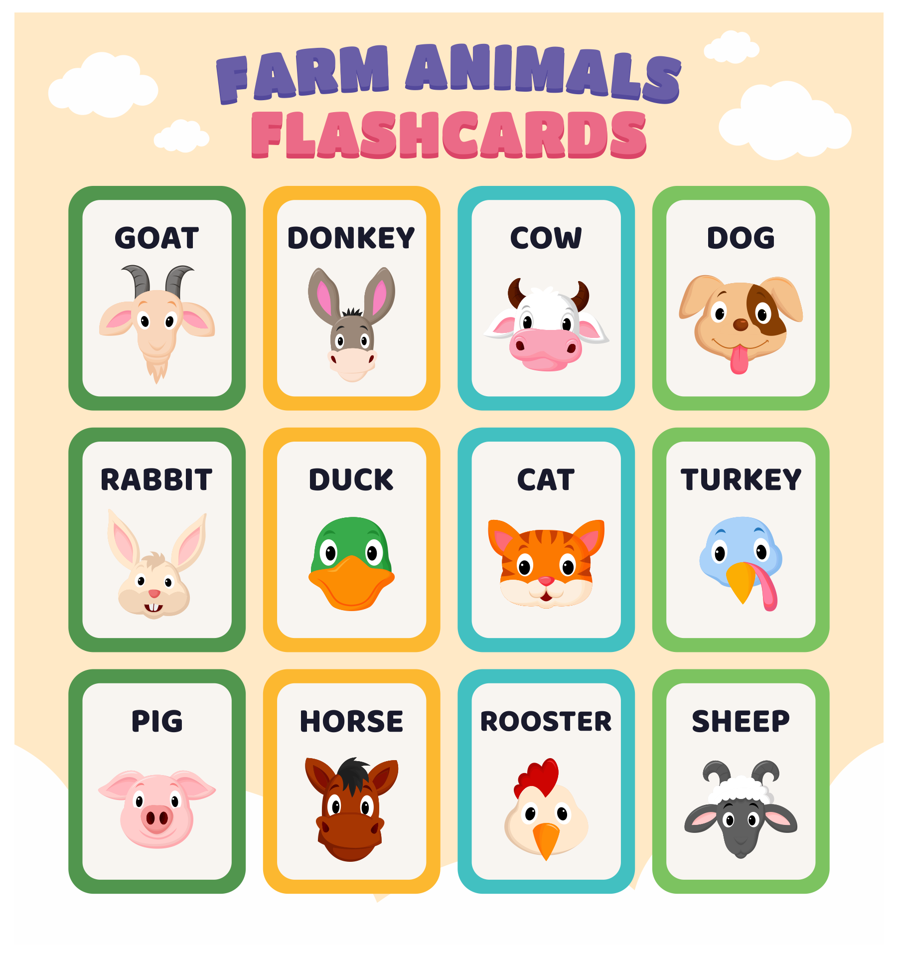 Animal Flash Cards 10 Free PDF Printables Printablee