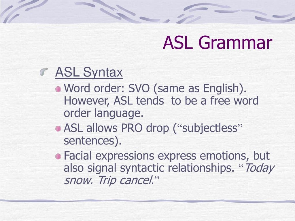 examples of asl grammar