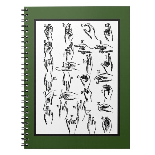 ASL Sign Language Examples Notebook Zazzle co uk
