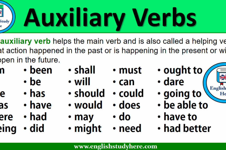 Auxiliary Verbs English Study Here