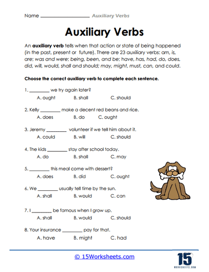 Auxiliary Verbs Worksheets 15 Worksheets Worksheets Library