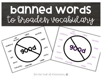 Banned Words To Broaden Vocabulary By For The Love Of Elementary