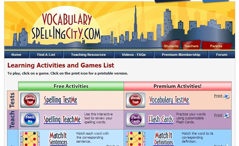 Besbello TIC Vocabulary Spelling City