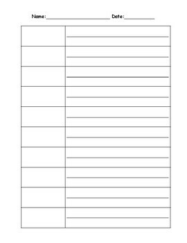 Blank Vocabulary Worksheets Printable By LailaBee TPT