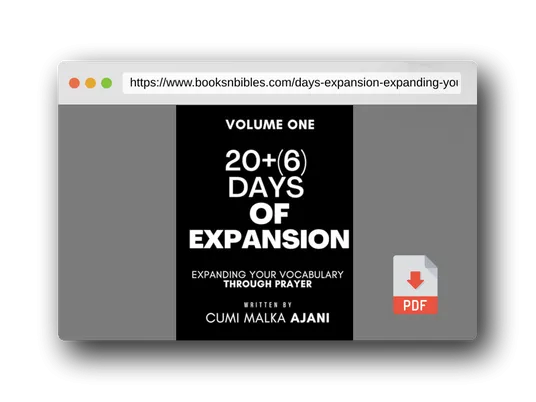 Book 26 Days Of Expansion Expanding Your Vocabulary Through Prayer 