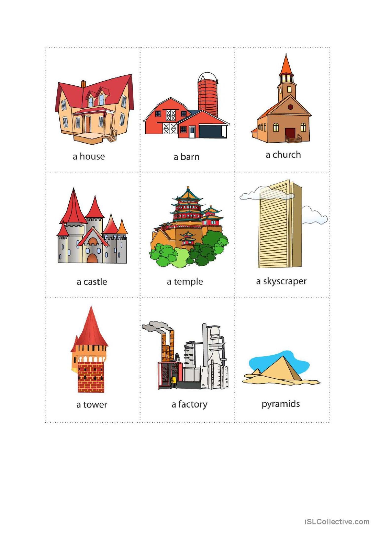 Buildings Vocabulary Flashcards And English ESL Worksheets Pdf Doc