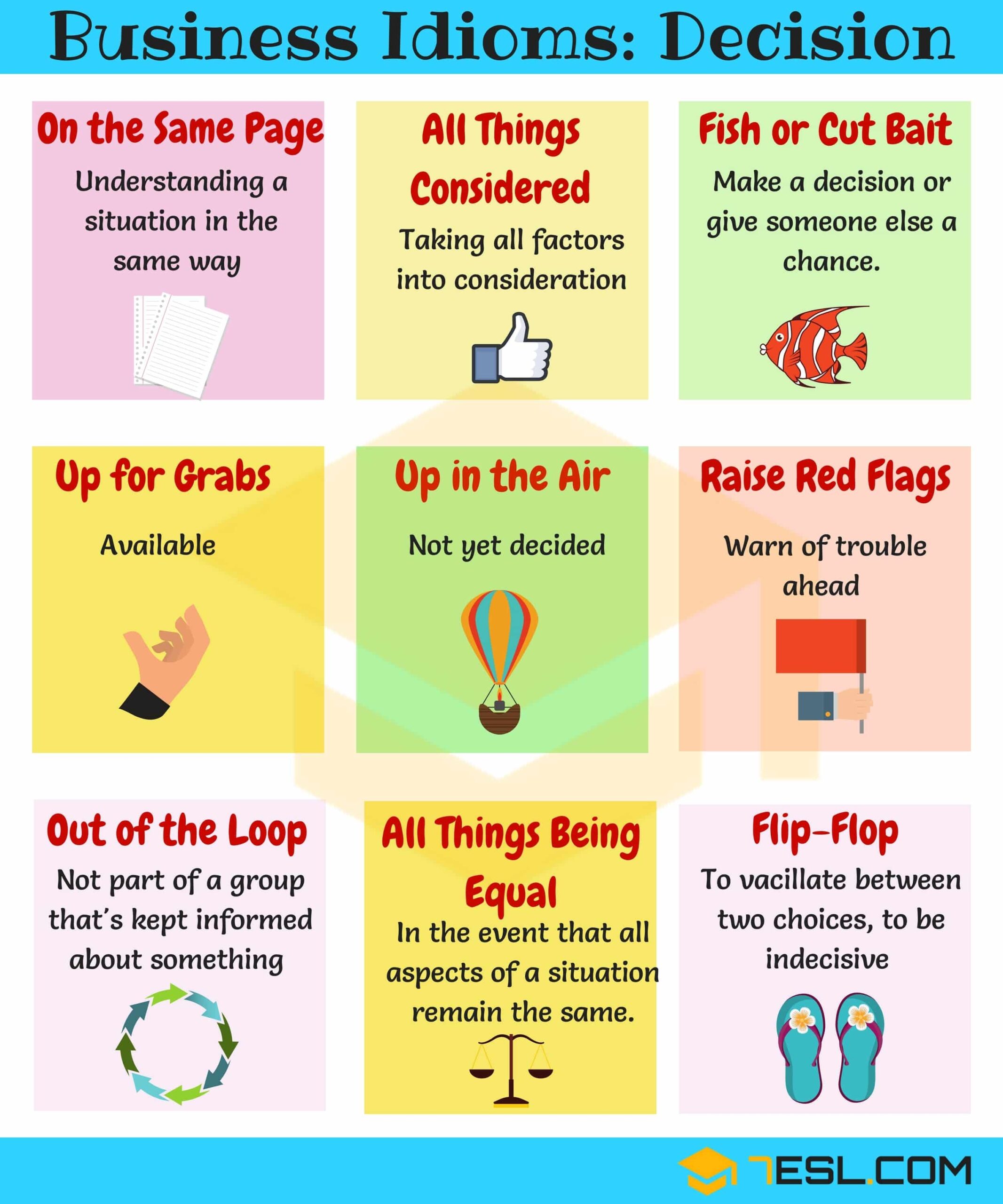 Business Idioms Decision 1 7 E S L