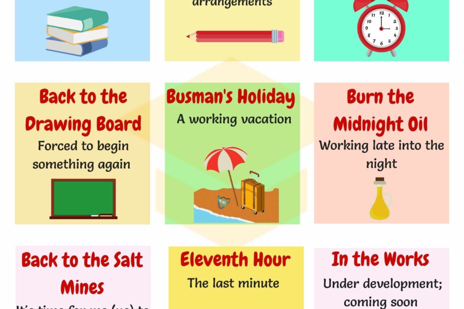 Business Idioms Schedule 7 E S L