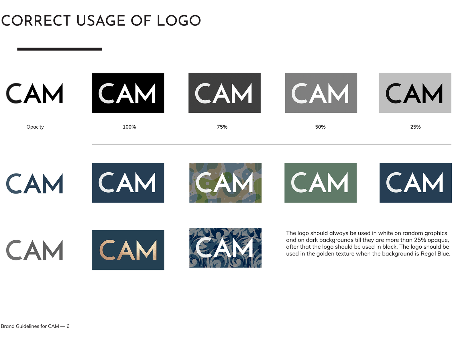 CAM Correct Use Of Logo By SundayPyjamas On Dribbble