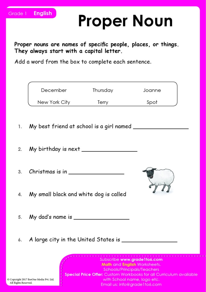 Circle The Proper Noun Worksheet Noun Worksheets