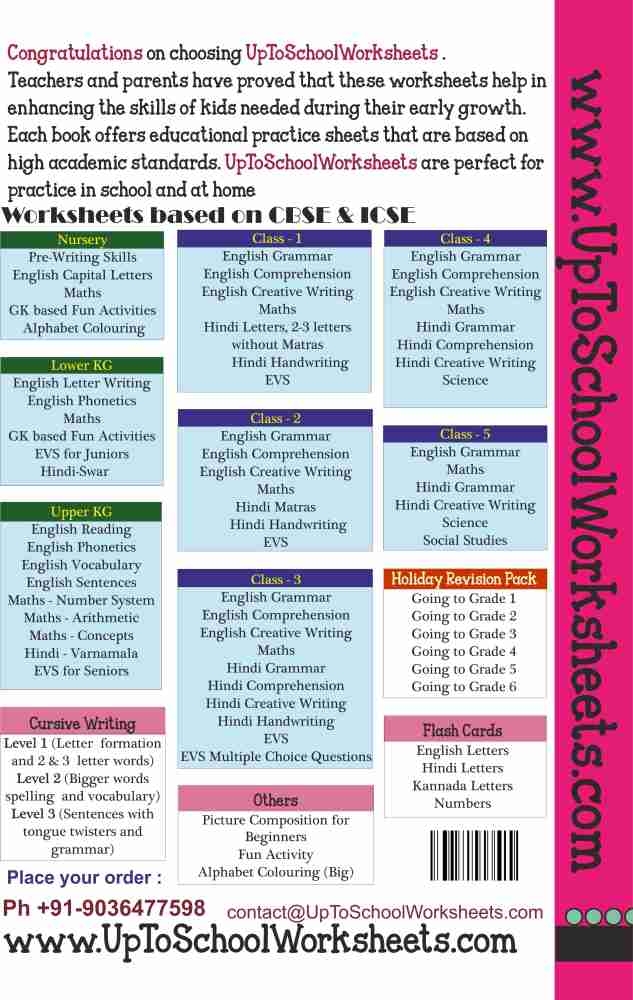 Class 4 English Language Grammar Worksheets CBSE ICSE With 