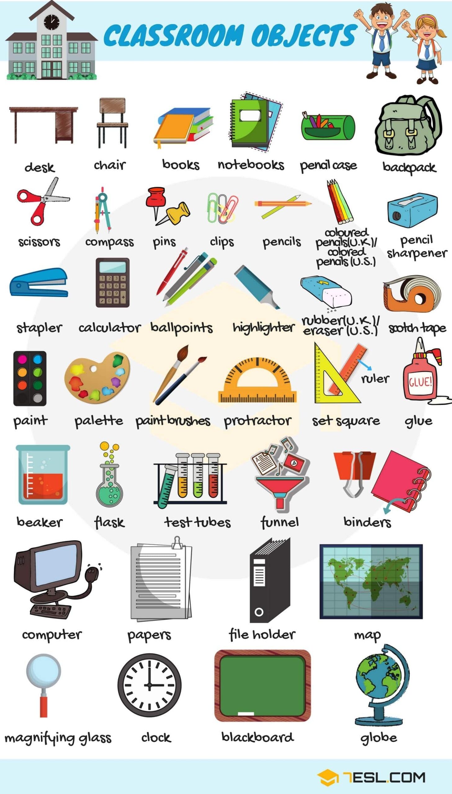 Classroom Objects In English ESLBuzz Learning English