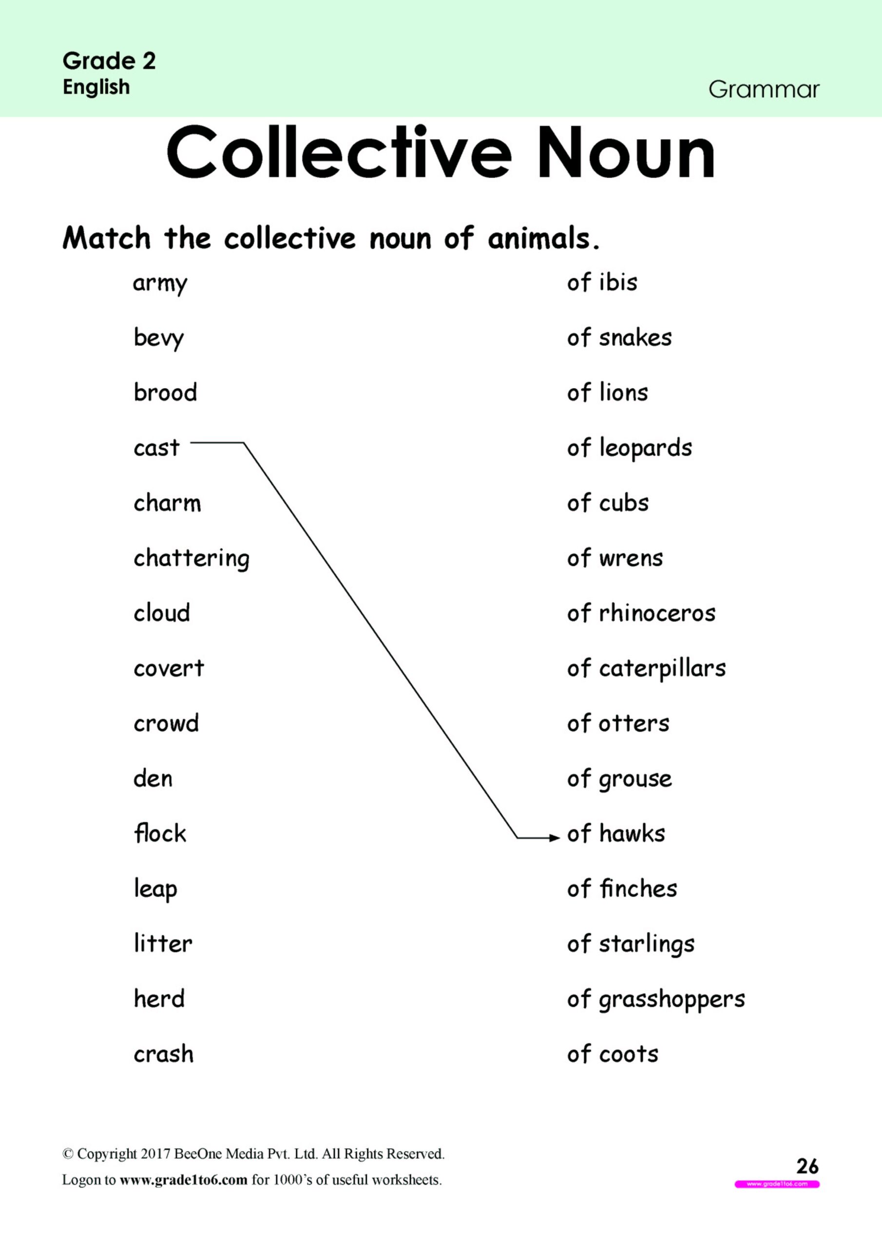 Collective Noun Worksheet Grade 5