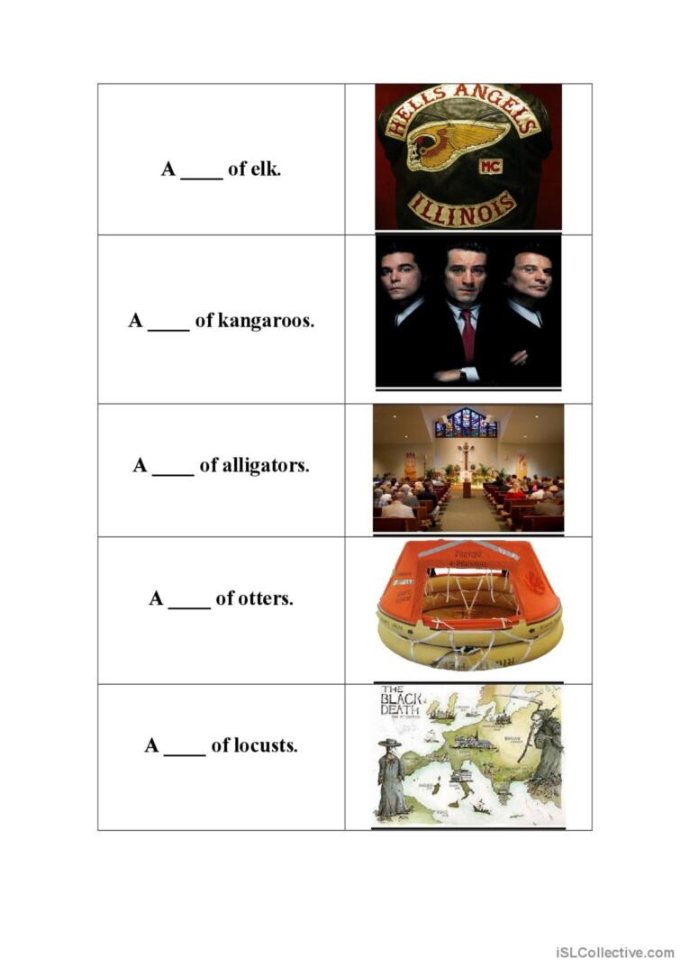 Collective Pronouns Of 15 Animals Gr English ESL Worksheets Pdf Doc