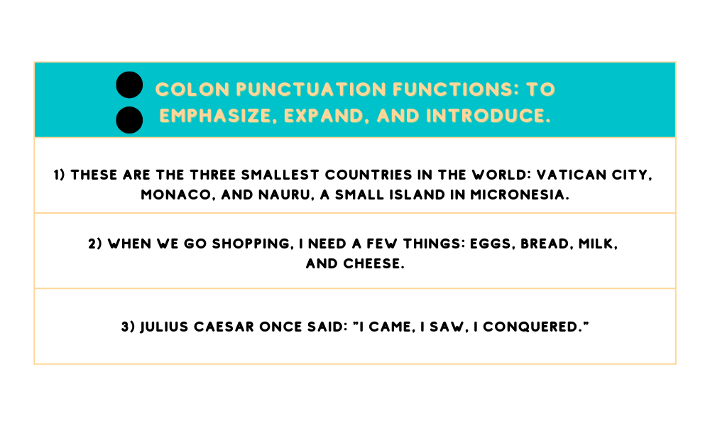 Colon Punctuation With Examples Uses And Grammar Explanations Grammar