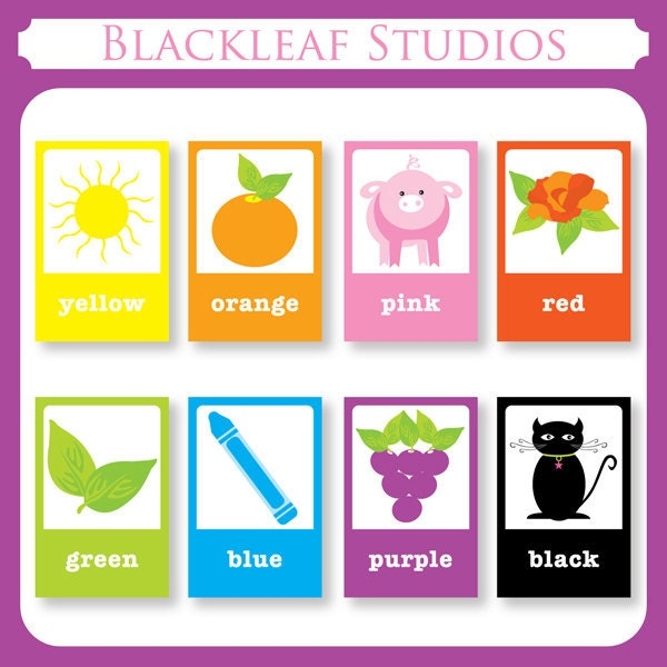 Color Flash Cards DIY Printable For Toddlers By Blackleafdesign